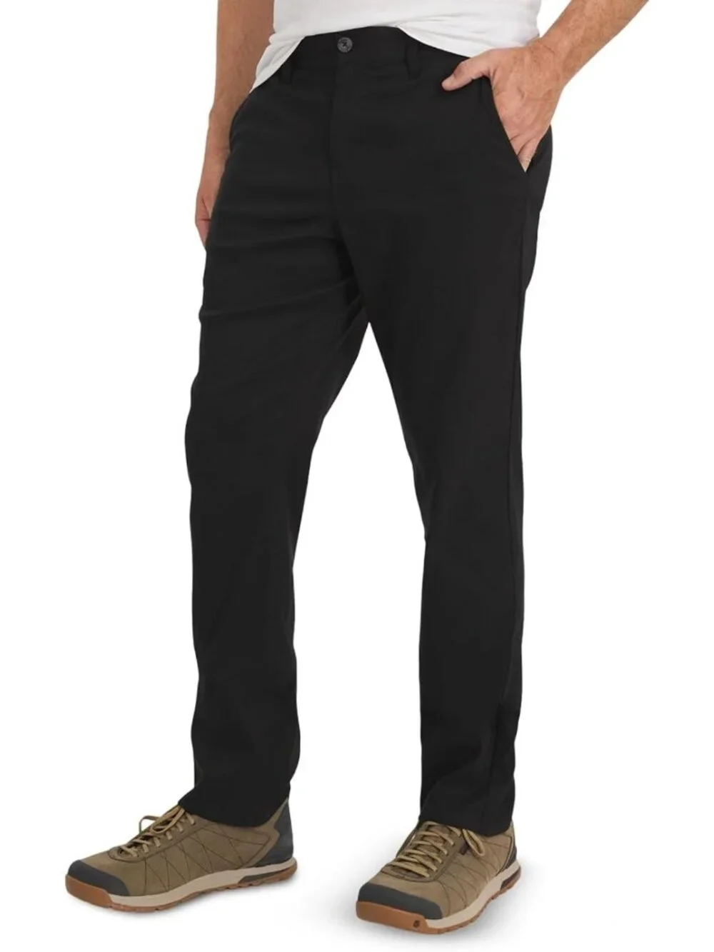 Men's Casual Ultra Stretch Flat Front Chinos | Lightweight Work & Travel Pants